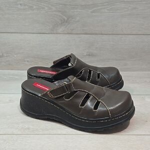 Vintage Unionbay Women Trivia Mary Jane Tracktor Chuncky Slip-On Clogs Shoes 9M